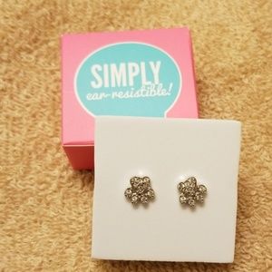 Origami Owl Pave Dog Paw Stud Earrings